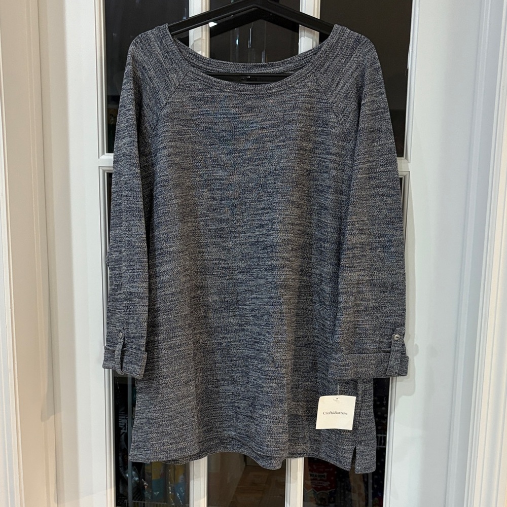 Croft & Barrow Blue Heathered Women's Top